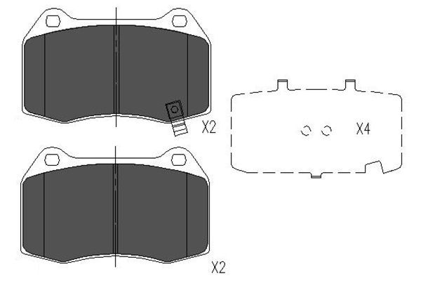 KAVO PARTS Комплект тормозных колодок, дисковый тормоз KBP-6561